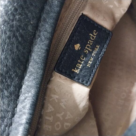 KATE SPADE! BLACK PEBBLED GENUINE LEATHER LOGO FRONT CROSSBODY, SHOULDER BAG! - Picture 12 of 13